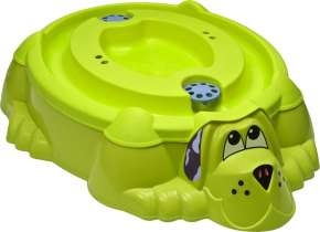 Песочница-бассейн "Собачка с крышкой" 432 зелёный с зелёной крышкой