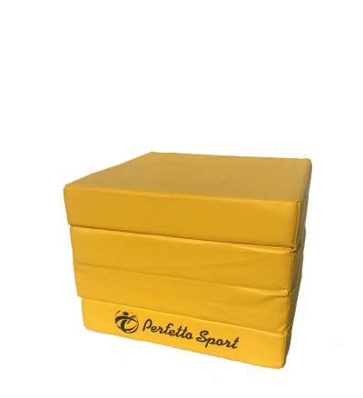 Мат № 11 (100 х 100 х 10) складной 4 сложения "PERFETTO SPORT" жёлтый
