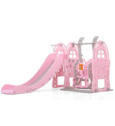 Горка + качели "Замок" PS-047-P розовый