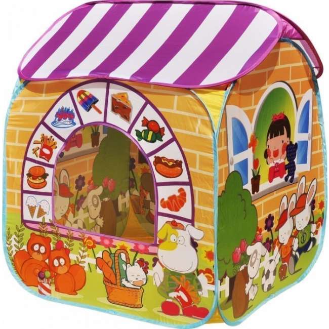 Игровой домик "Детский магазин" + 100 шариков CBH-32  жёлтый